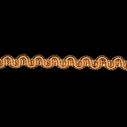 Pale Pink/Gold Metallic Braid Detail