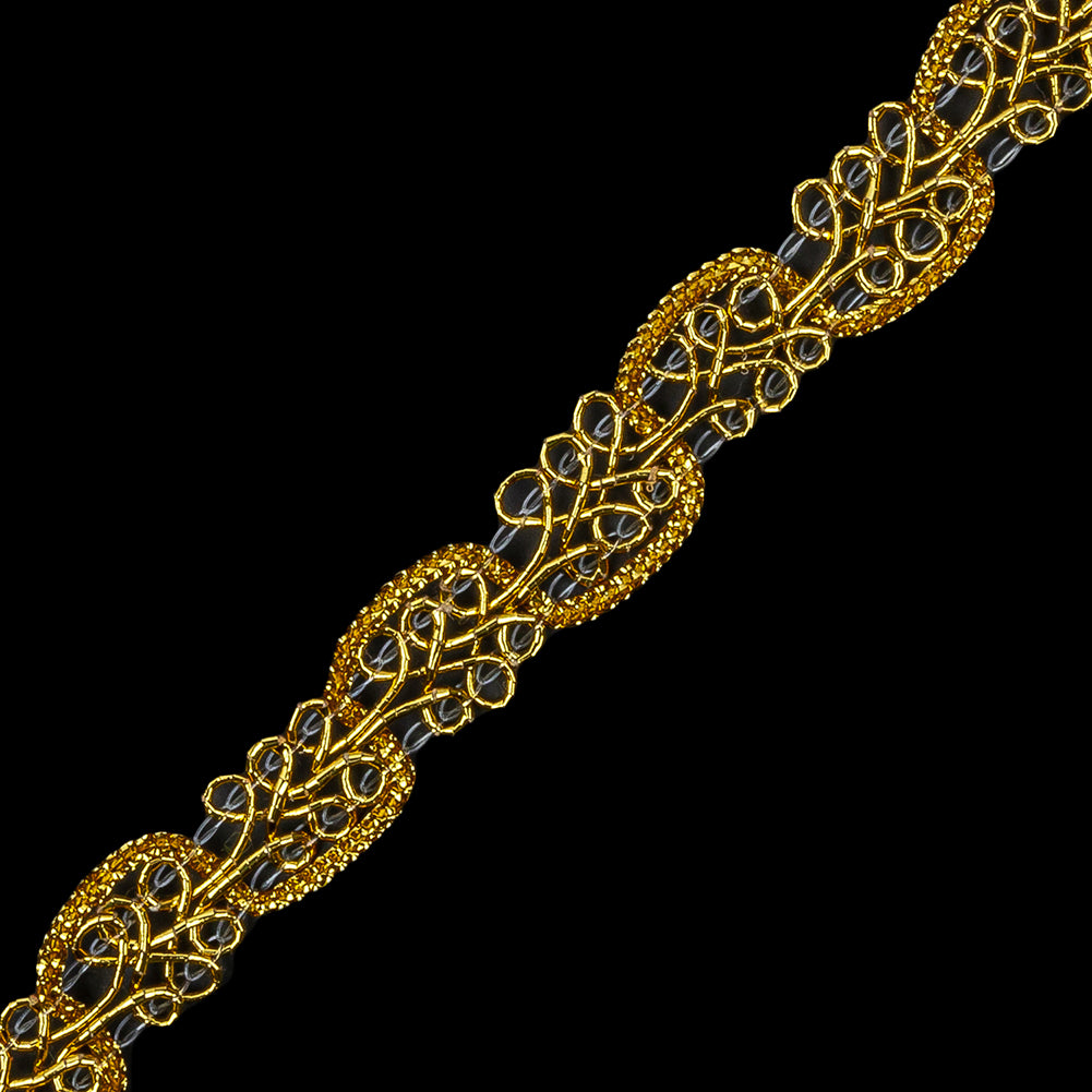 0.5" American Made Metallic Gold Braided Trim - Detail