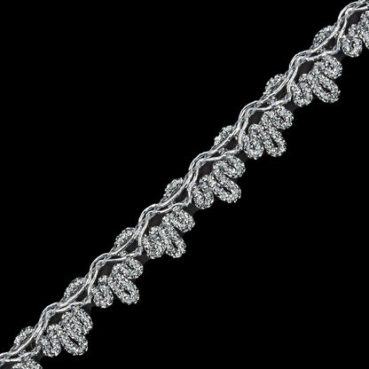 0.5" American Made Metallic Silver Braided Trim Detail
