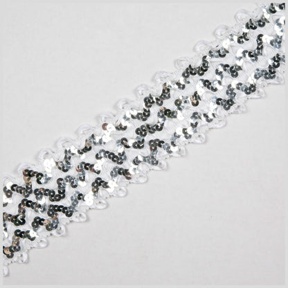 White/Silver Fancy Sequin Trim