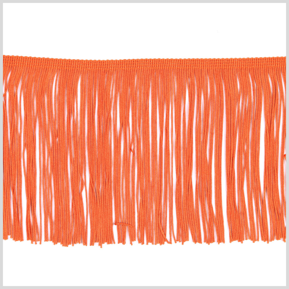 6 Orange Chainette Fringe