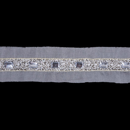 Multi Stone Elaborate Beaded Trim