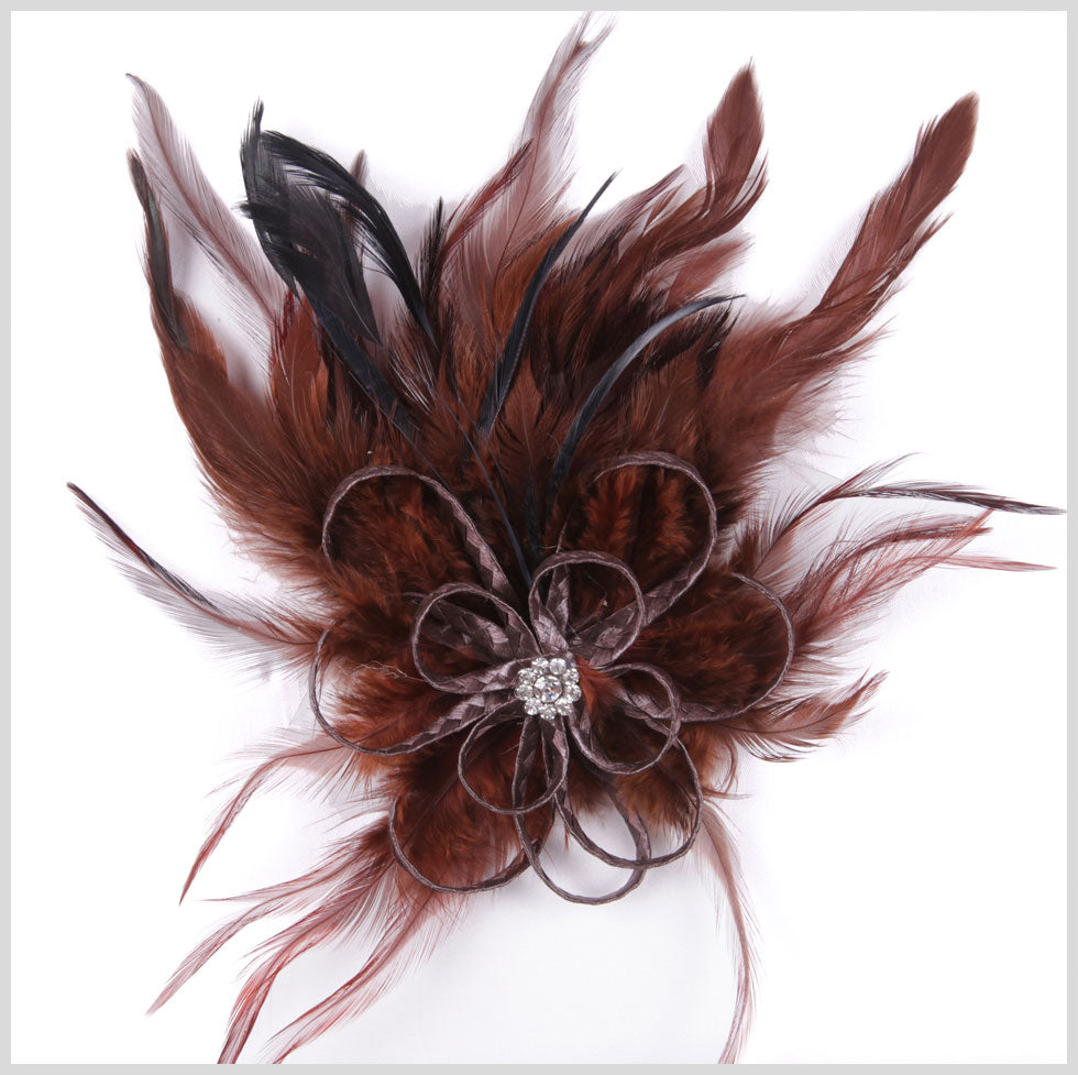 8" x 10" Brown Feather Brooch