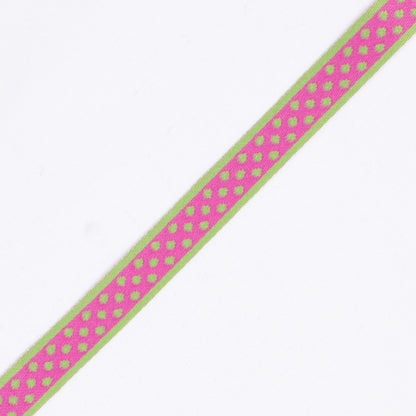 1/2" Hot Pink/Green French Jacquard Ribbon