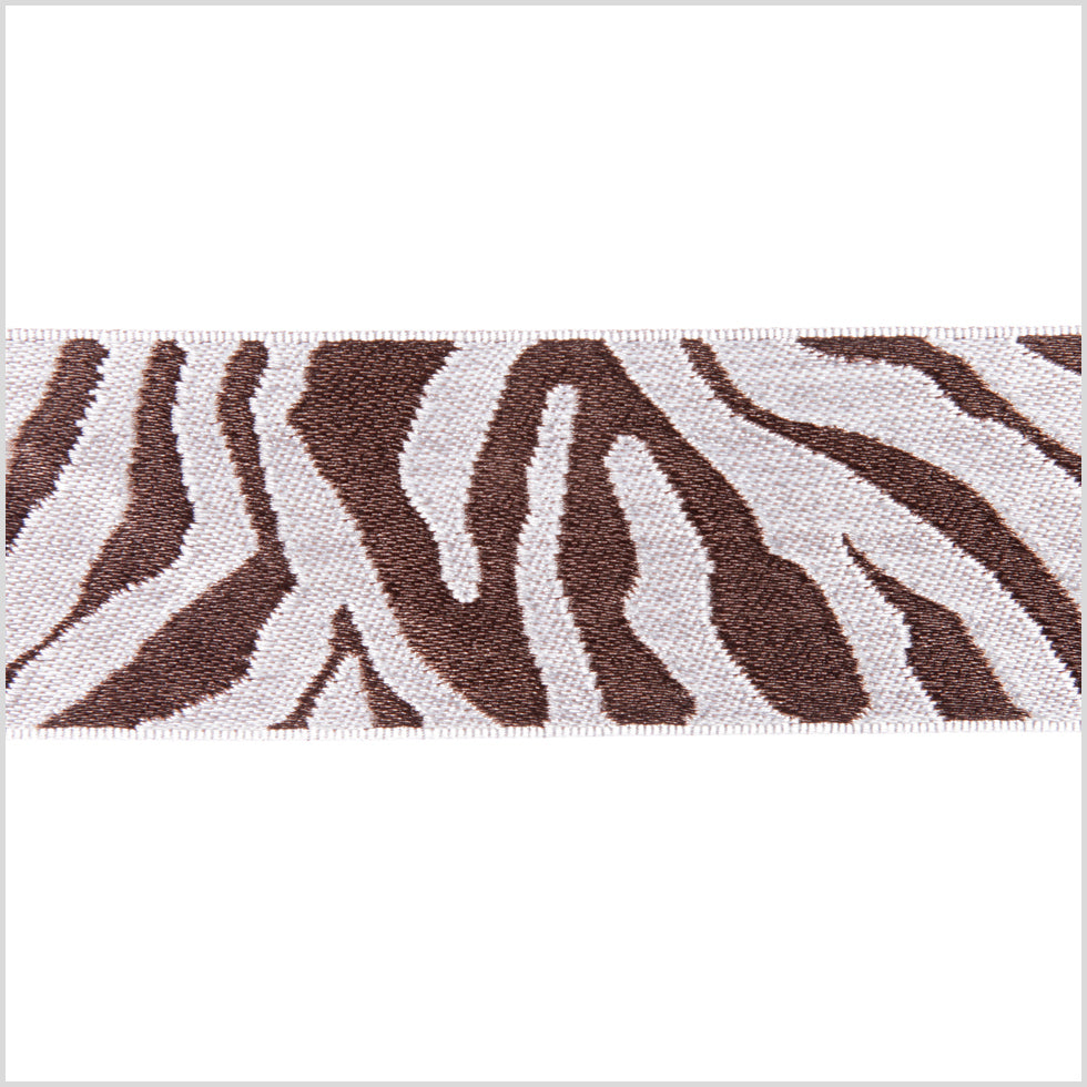 7/8 Brown/Silver French Jacquard Ribbon