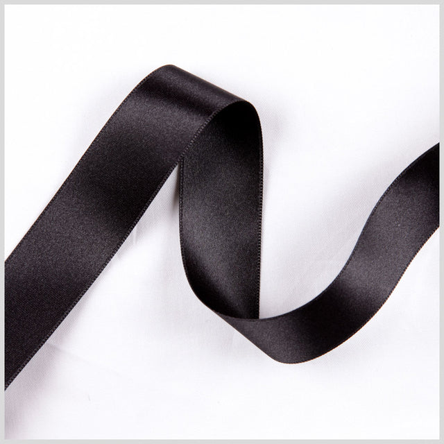 2.5 Black Double Face French Satin Ribbon