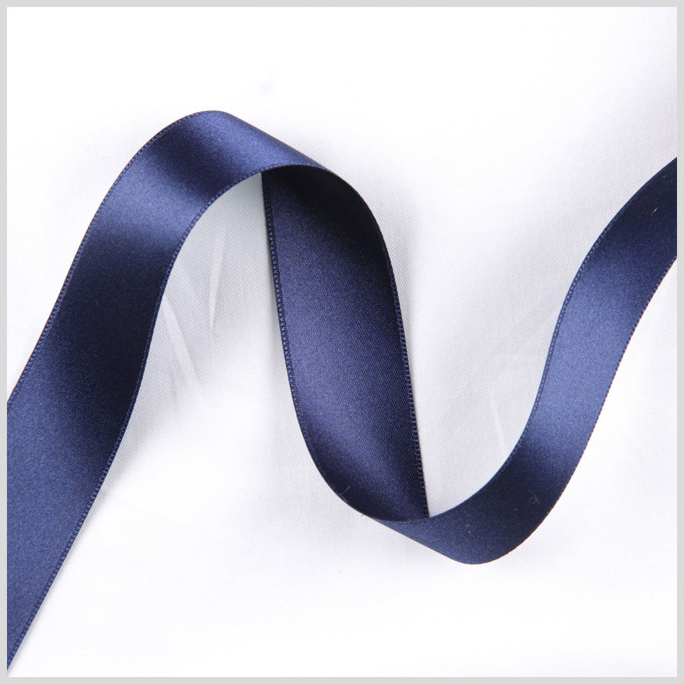 1.5 Deep Navy Double Face French Satin Ribbon