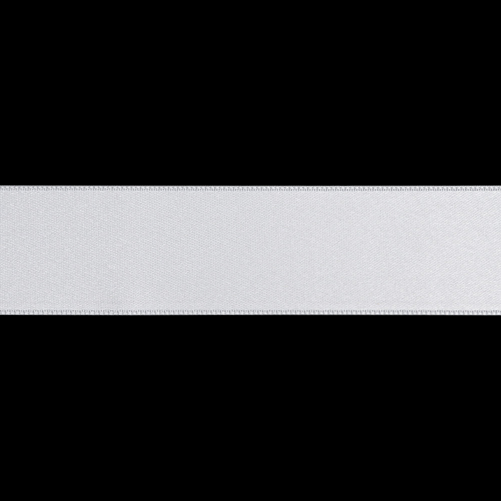 White Double Face French Satin Ribbon - 0.98" Folded
