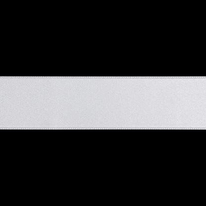 White Double Face French Satin Ribbon - 0.98" Folded