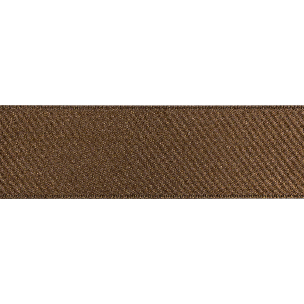 Brown Double Face French Satin Ribbon - 1" Folded