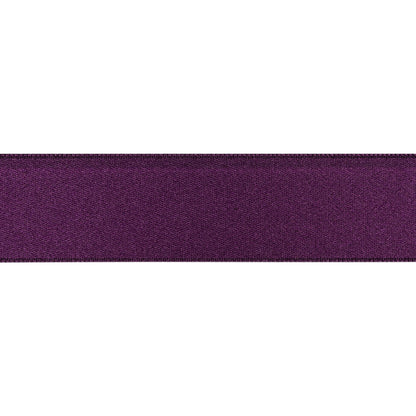 Deep Plum Double Face French Satin Ribbon - 1" Folded