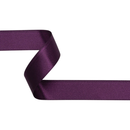Deep Plum Double Face French Satin Ribbon - 1"