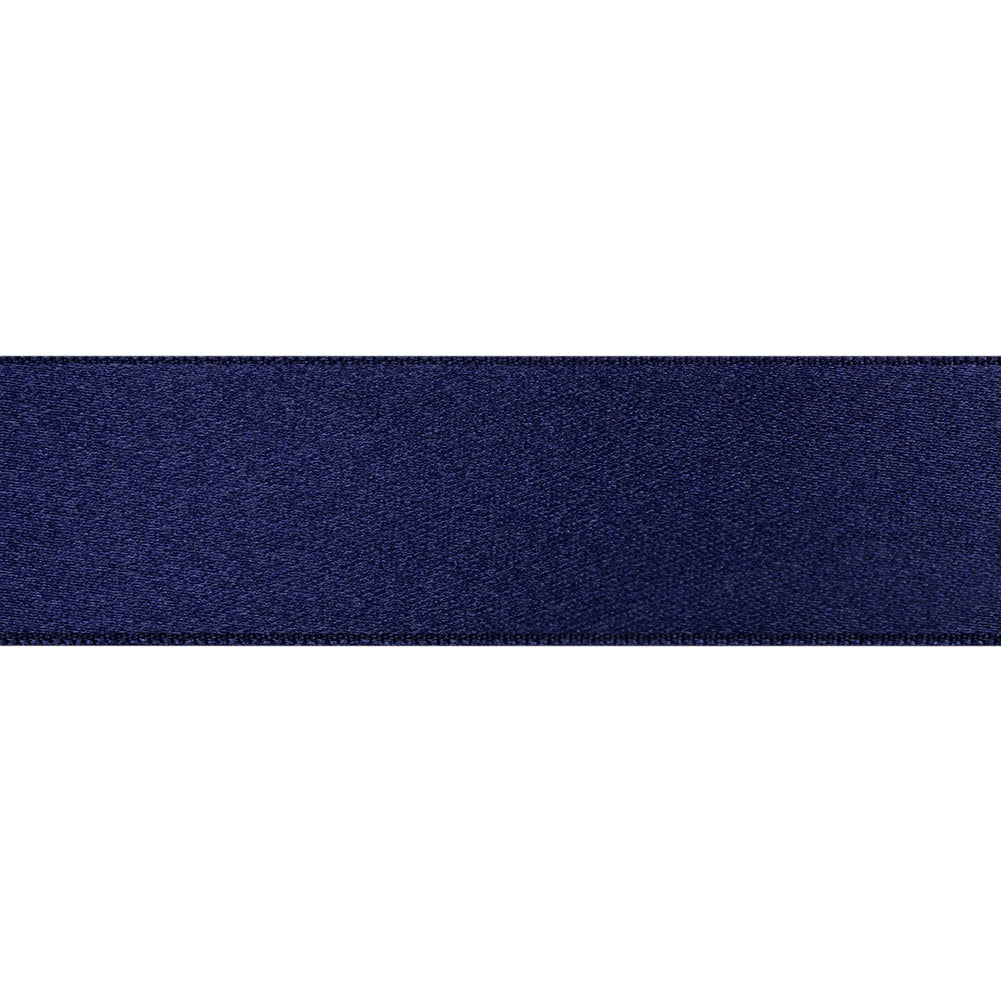 Deep Navy Double Face French Satin Ribbon - 1" Folded