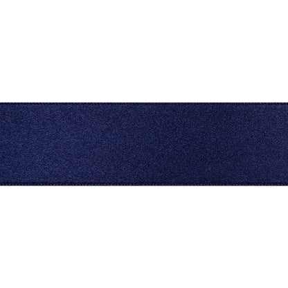 Deep Navy Double Face French Satin Ribbon - 1" Folded