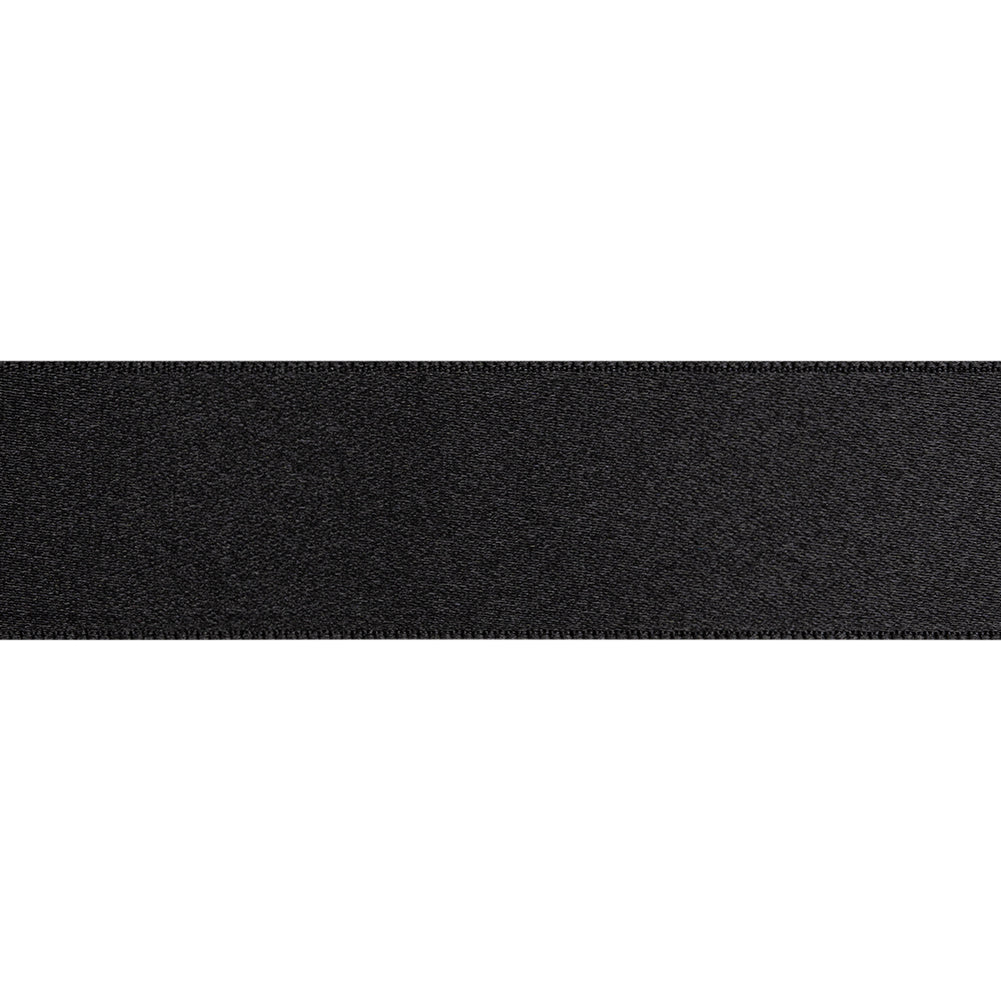 Black Double Face French Satin Ribbon - 1" Folded