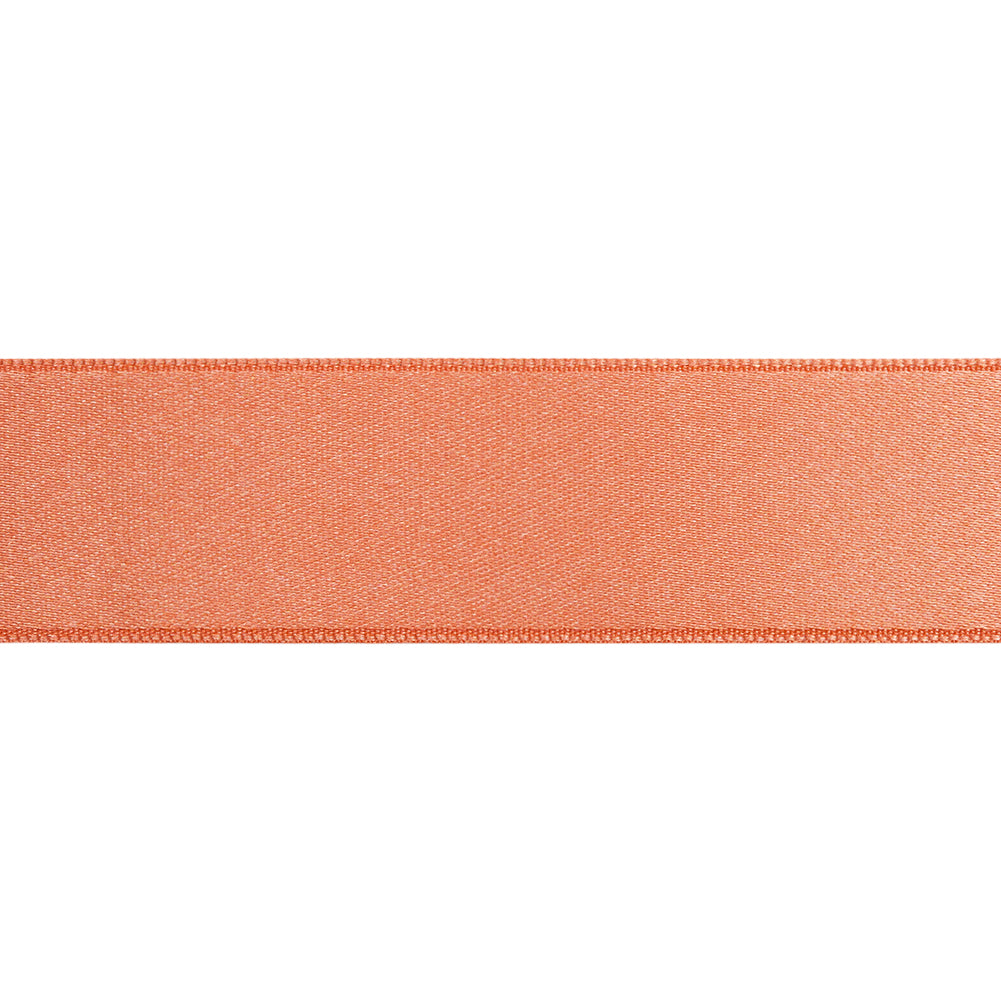 Peach Double Face French Satin Ribbon - 1" Folded