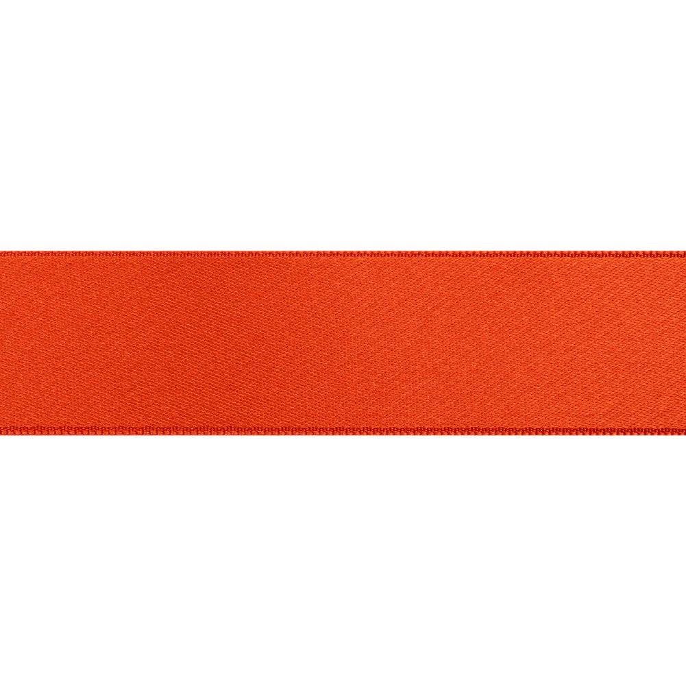 Pumpkin Double Face French Satin Ribbon - 1" Folded