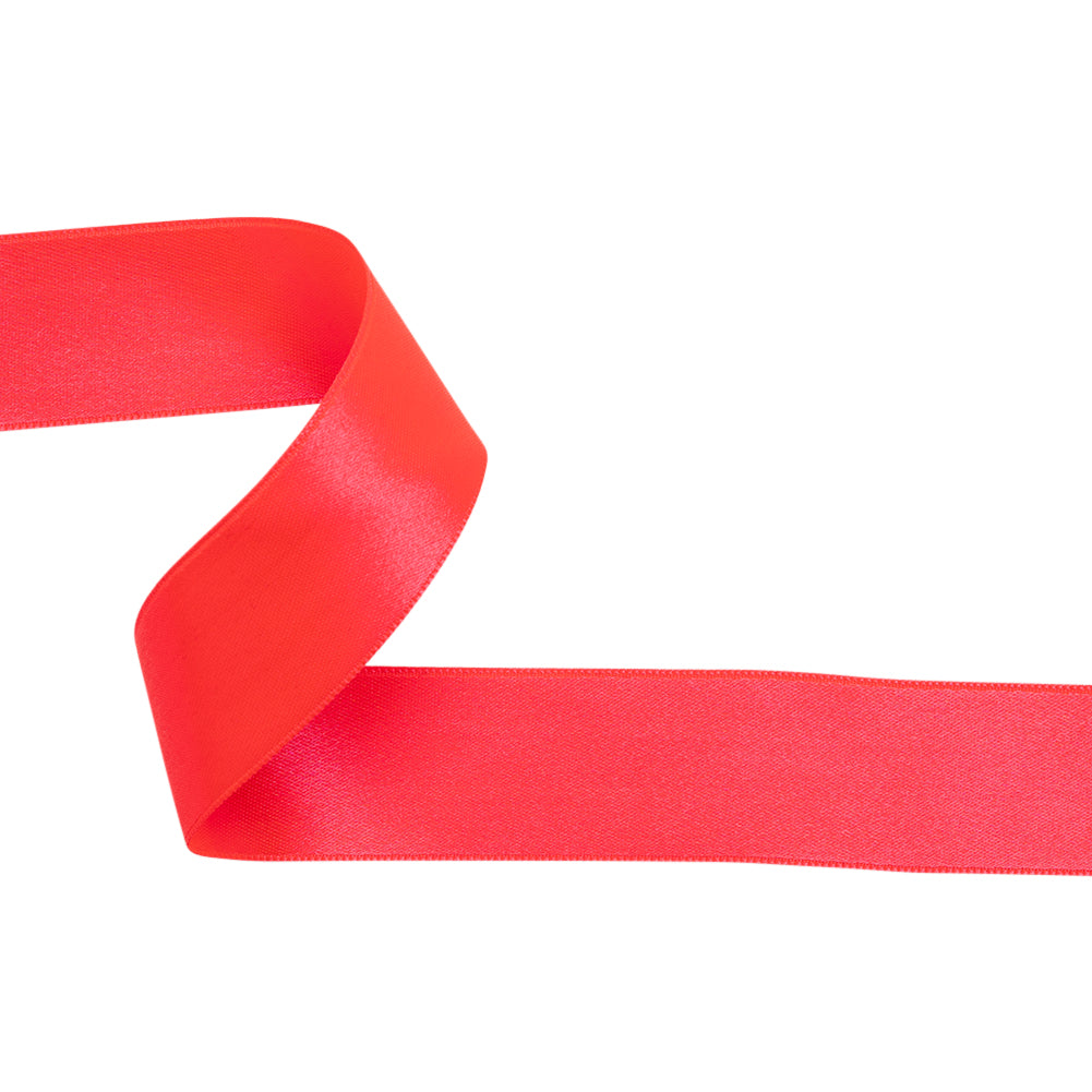 Neon Fuchsia Double Face French Satin Ribbon - 1"