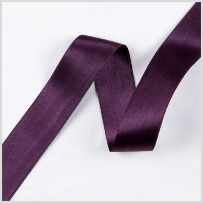 3/8 Deep Plum Double Face French Satin Ribbon