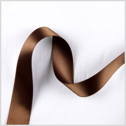 3/8" Light Brown Double Face French Satin Ribbon