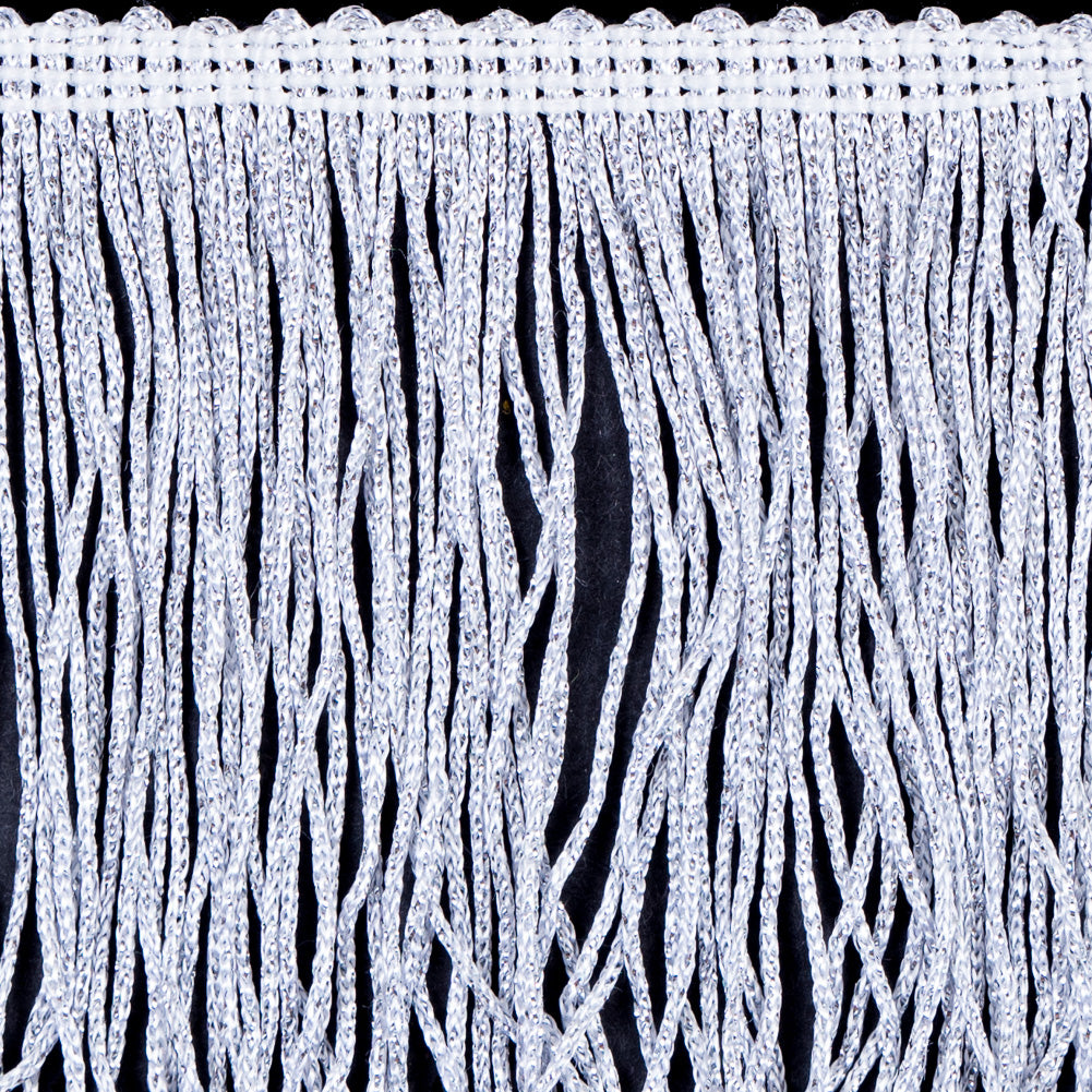 4 Silver Metallic Fringe - Detail