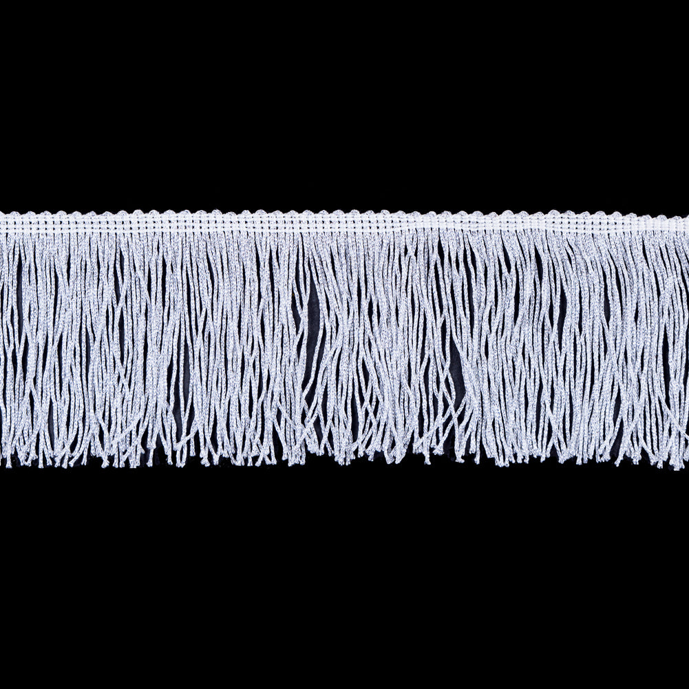 4 Silver Metallic Fringe