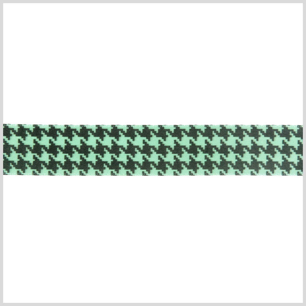 Mint Printed Satin Ribbon