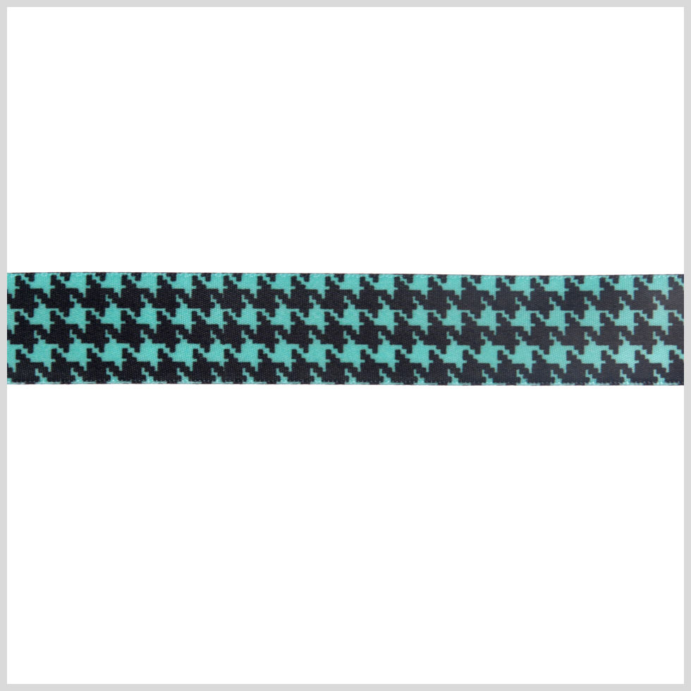 7/8" Exotic Aqua Printed Satin Ribbon