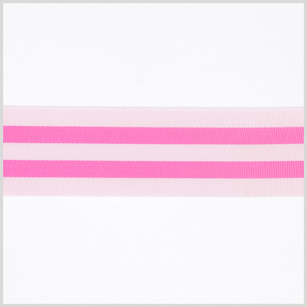 Hot Pink Striped Grosgrain Ribbon