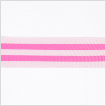 Hot Pink Striped Grosgrain Ribbon