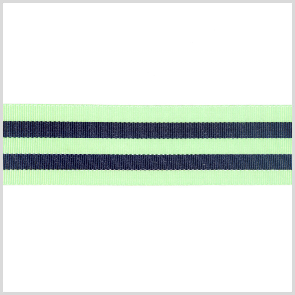 Green/Blue Striped Grosgrain Ribbon