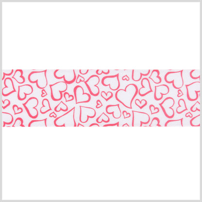 1.5 White/Red Printed Satin Ribbon