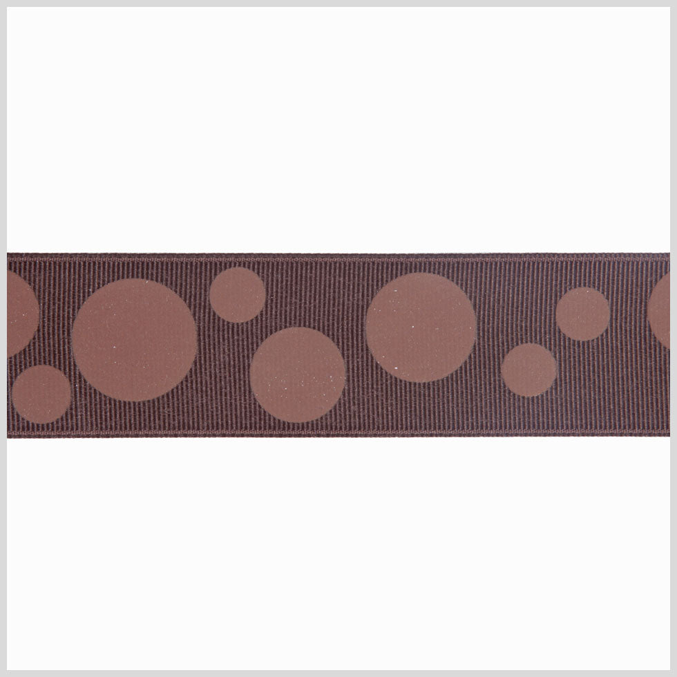 7/8" Brown Polka Dot Grosgrain Ribbon