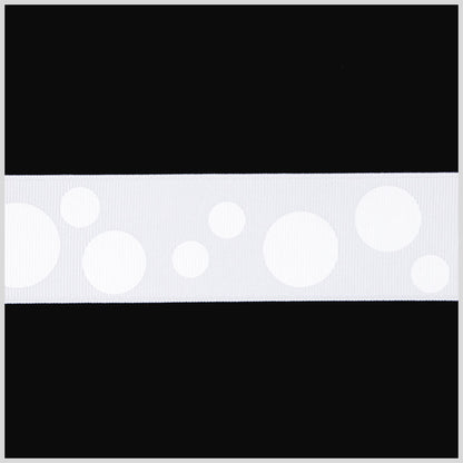 1.5 White Polka Dot Grosgrain Ribbon
