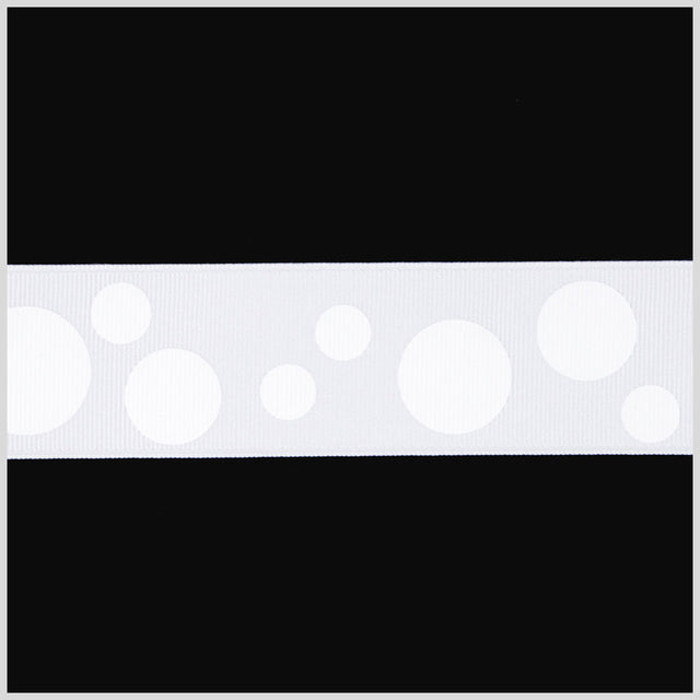 1.5 White Polka Dot Grosgrain Ribbon