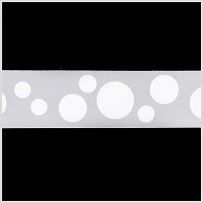 7/8 White Polka Dot Satin Ribbon