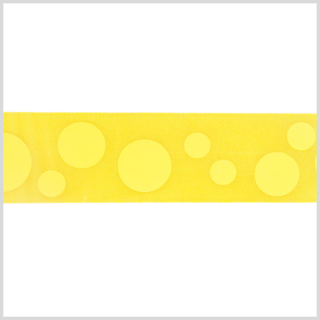 7/8 Bright Yellow Polka Dot Satin Ribbon