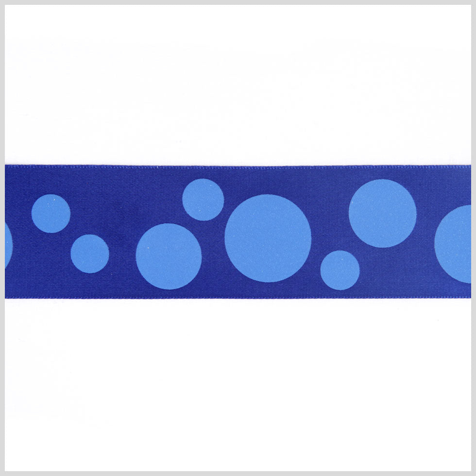 7/8" Royal Polka Dot Satin Ribbon