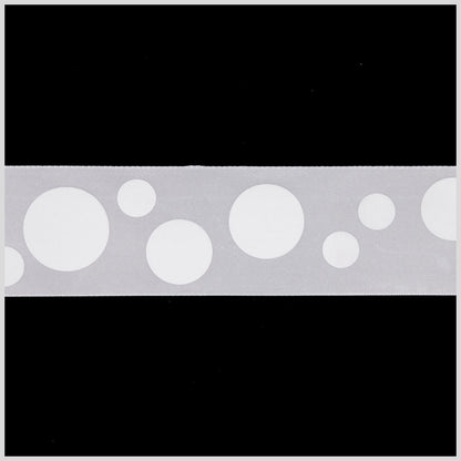 1.5" Millennium Silver Polka Dot Satin Ribbon