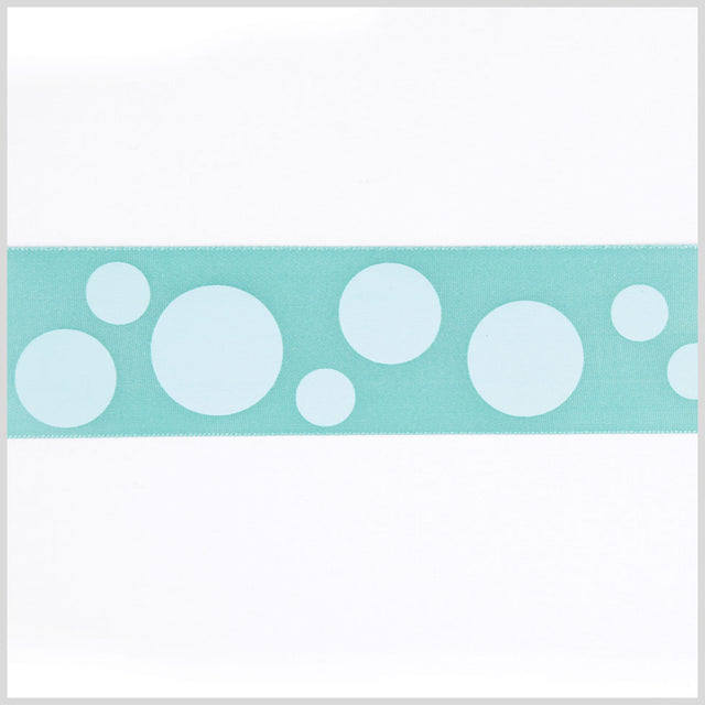 1.5 Aquamarine/Aqua Polka Dot Satin Ribbon