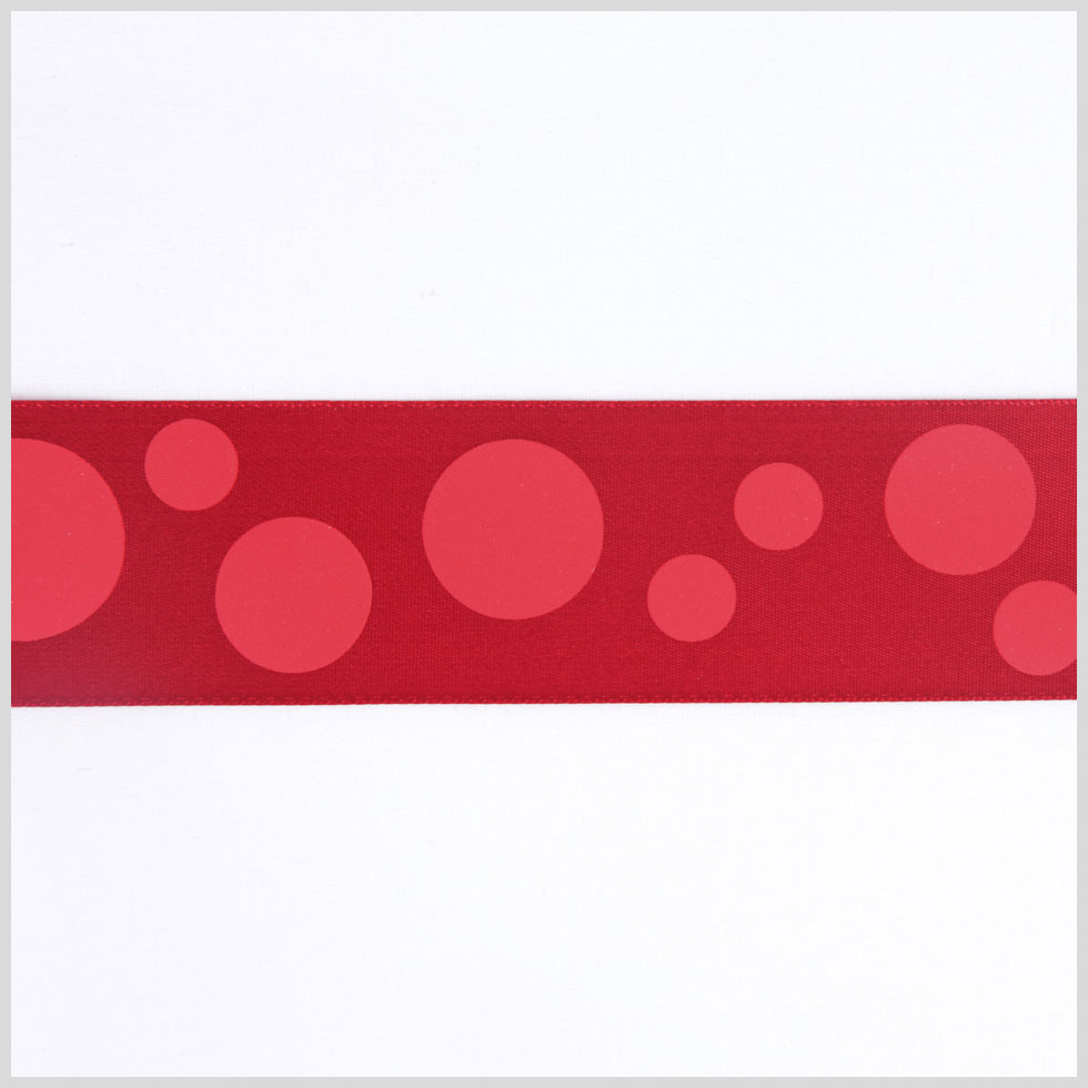 1.5 Red Polka Dot Satin Ribbon