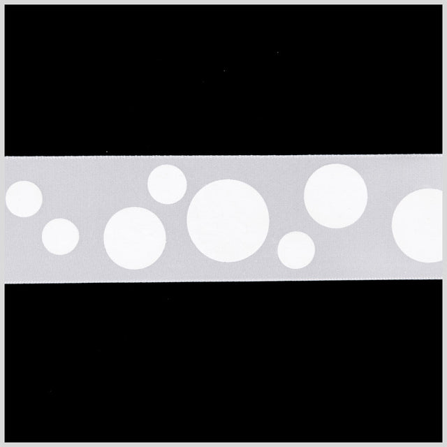 1.5 White Polka Dot Satin Ribbon