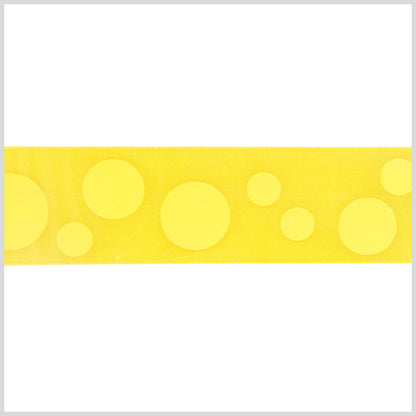 1.5" Bright Yellow Polka Dot Satin Ribbon