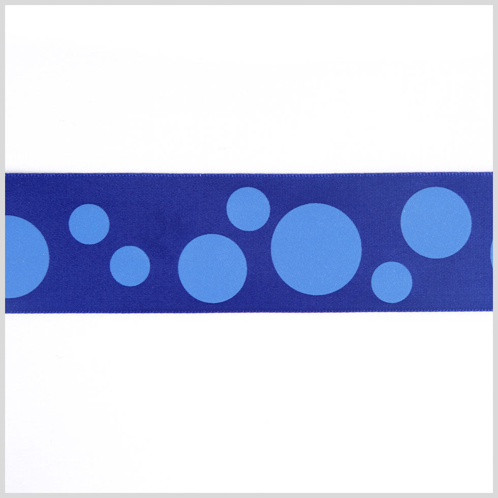 1.5" Royal Polka Dot Satin Ribbon