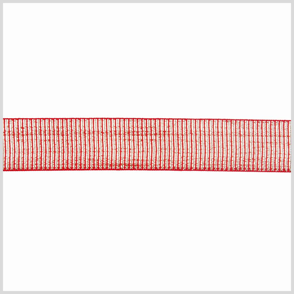 Red Gold Double Face Metallic Satin Ribbon