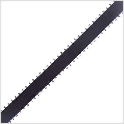 3/8 Black Double Face Feather Edge Satin Ribbon