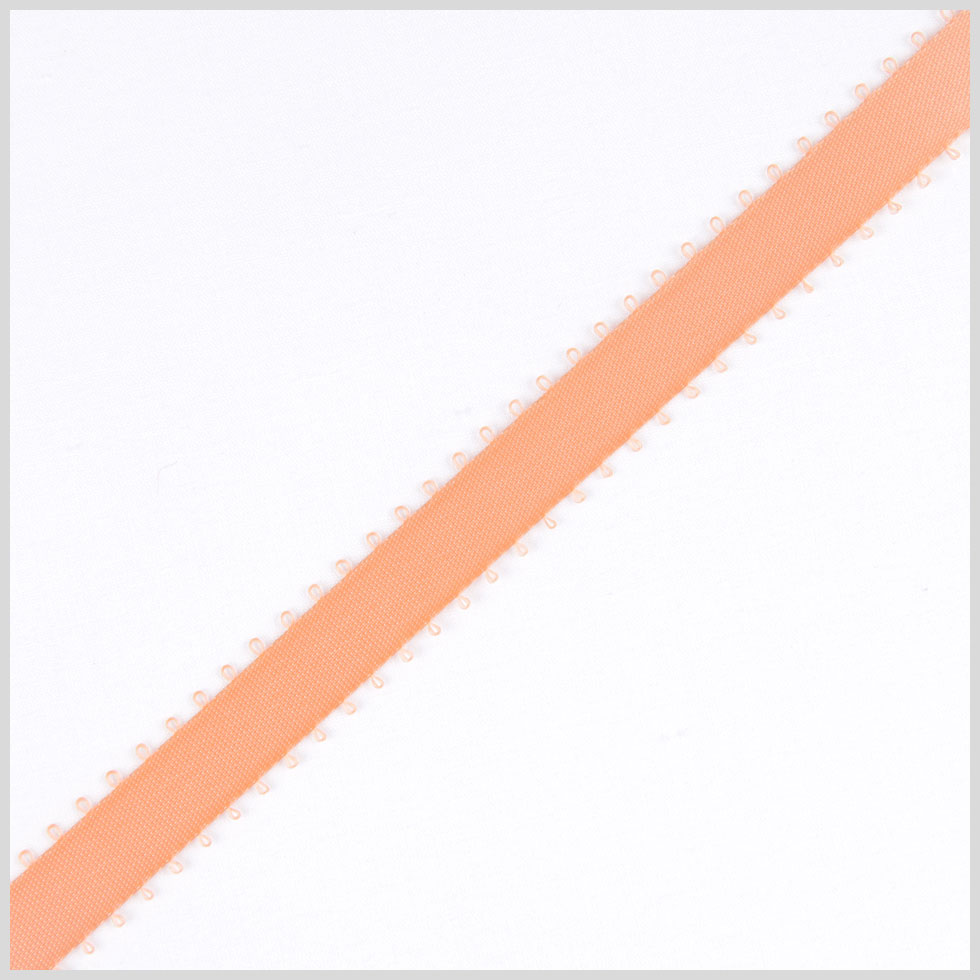 3/8" Peach Double Face Feather Edge Satin Ribbon