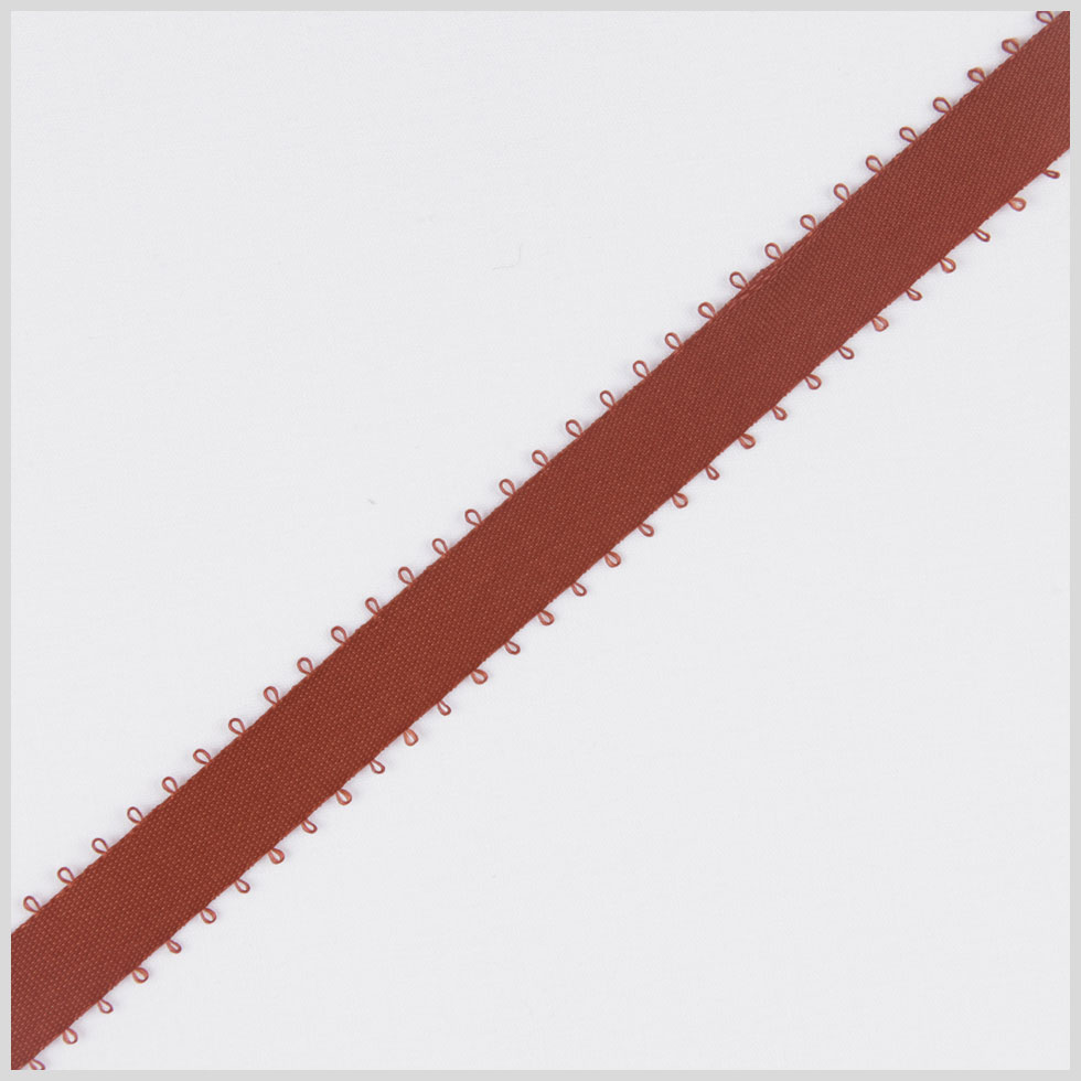 3/8 Rust Double Face Feather Edge Satin Ribbon