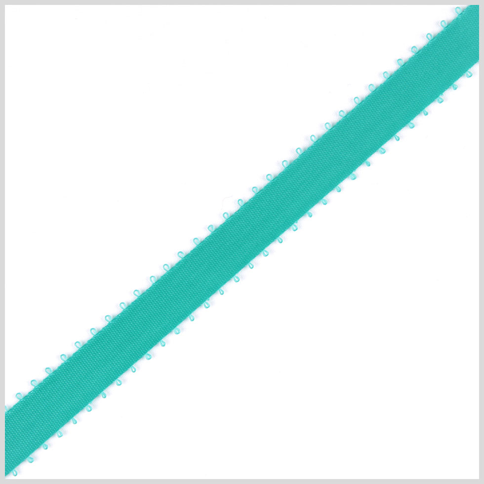 3/8 Exotic Aqua Double Face Feather Edge Satin Ribbon
