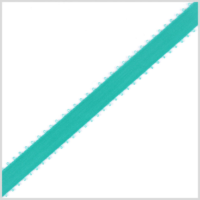 3/8 Exotic Aqua Double Face Feather Edge Satin Ribbon